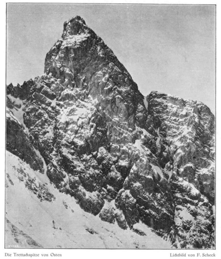 Lichtbild der Trettachspitze von Osten von F. Scheck